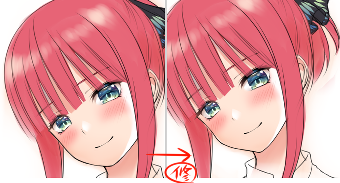 黒結(くろゆい)🔞宣伝垢さんがTwitterに投稿した中野二乃(五等分の花嫁)のイラスト。