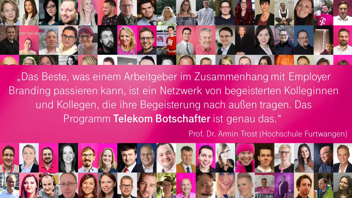 .<a href="/ArminTrost/">Armin Trost</a> zum #Werkstolz-Programm. Wir freuen uns über so viel Zuspruch und Unterstützung der #TelekomBotschafter-Initiative 😊

Ganze Presse-Meldung von <a href="/Queb_eV/">Queb_eV</a> > queb.org/pressemitteilu…

#Telekomwall #LoveMagenta #Werkstolz