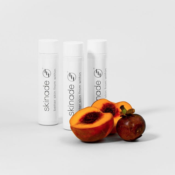 The_Tanning_Hut's tweet photo. "Life's a peach when you drink skinade." 🍑 
It tastes of peach and mangosteen, with all natural flavouring! https://t.co/AlYPi1Tw5Q