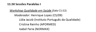 Normaxlda's tweet photo. Está neste momento a decorrer o V Workshop da Qualidade em Saúde, parte do programa do X Encontro de Investigadores da Qualidade.

Programa: https://t.co/706wDWPq0Y https://t.co/YnOxAVKfll