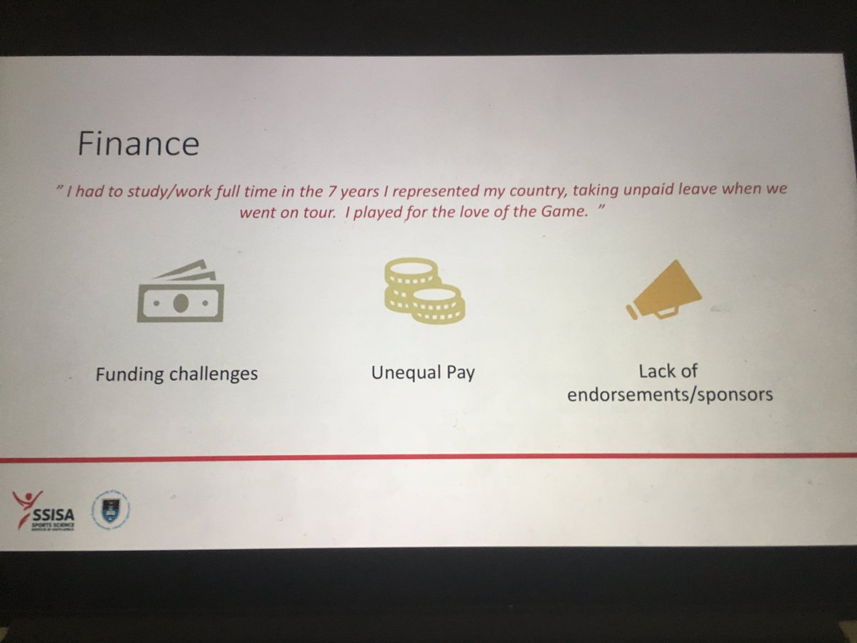 SA institutions like <a href="/Sportscience_sa/">SSISA</a>, <a href="/hpcRSA/">hpc - hotel & sports centre</a> &amp; <a href="/PrimeHPI/">Prime</a> offer world class sports sci&amp;med support to elite female athletes. The challenge is increasing accessibility through funding support &amp; increased reach, by partnering with <a href="/TeamSA18/">TeamSA</a> , <a href="/SPORTandREC_RSA/">Dep. Sport & Rec</a> &amp; others #FAC2019