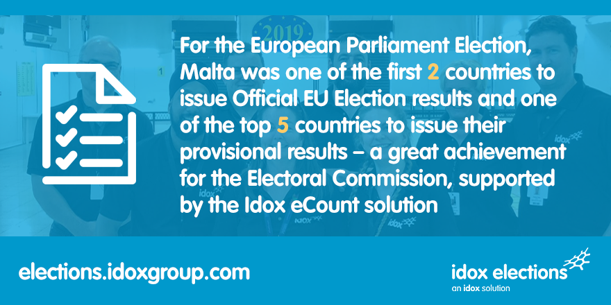 Idoxgroup's tweet photo. NEWS | @IdoxElections helps make electoral history in Malta, using an Electronic Vote Counting Solution to count the country’s ballots for the first time: https://t.co/6jhPdU0PnV #ecount #technology #elections https://t.co/X9U5WfkmWJ