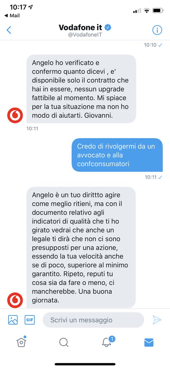 angelo_dam's tweet photo. ⁦@VodafoneIT⁩  così trattate i clineti #voglioimieega quelli che pago https://t.co/GRxvxF9eZR