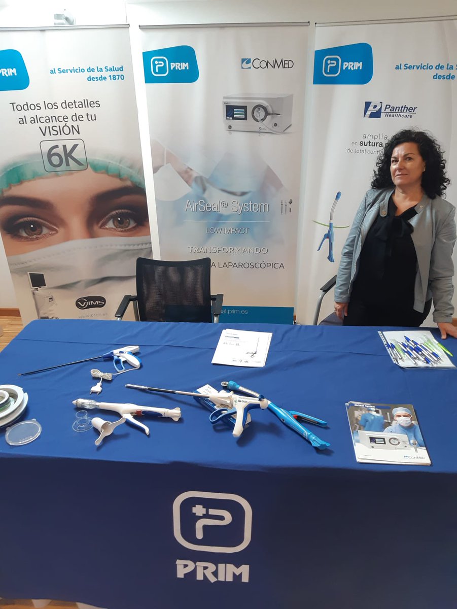 primendocirugia's tweet photo. Desde ayer en #Segovia en el XXI Congreso #ACIRCAL. Nuestra delegada de ventas @RosanaGirn1 lista para mostrar la última tecnología en #laparoscopia
➡️Insuflador Inteligente #AirSeal® IFS de #ConMed
➡️Grapadora circular #PantherHealthcare
➡️Torre 6K de @vims_system https://t.co/OiBypeizj5