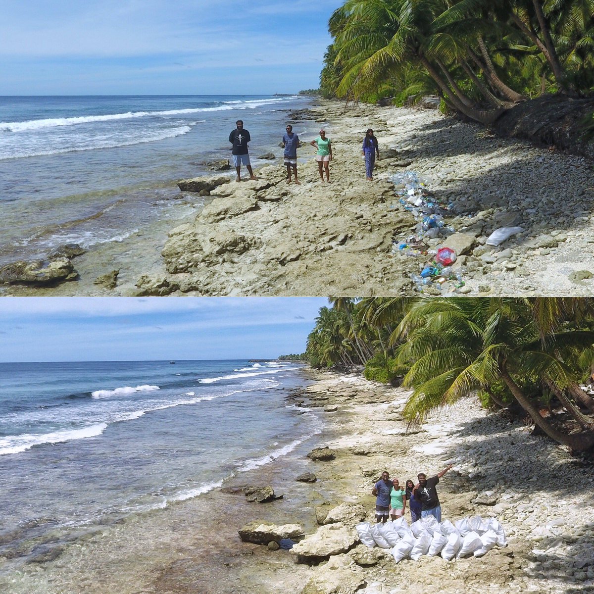 itha9's tweet photo. #StopLittering 🚯‼️
This is a small part of the Eastern beach of Fuvahmulah and in under an hour, we gathered 16 bags of trash from here and the nearby area.
It’s not just a few items. The trash make their way into our ocean. Pick it up. #TrashTag #TrashTagMV #TwoHandsProject https://t.co/CJGaJhQll4