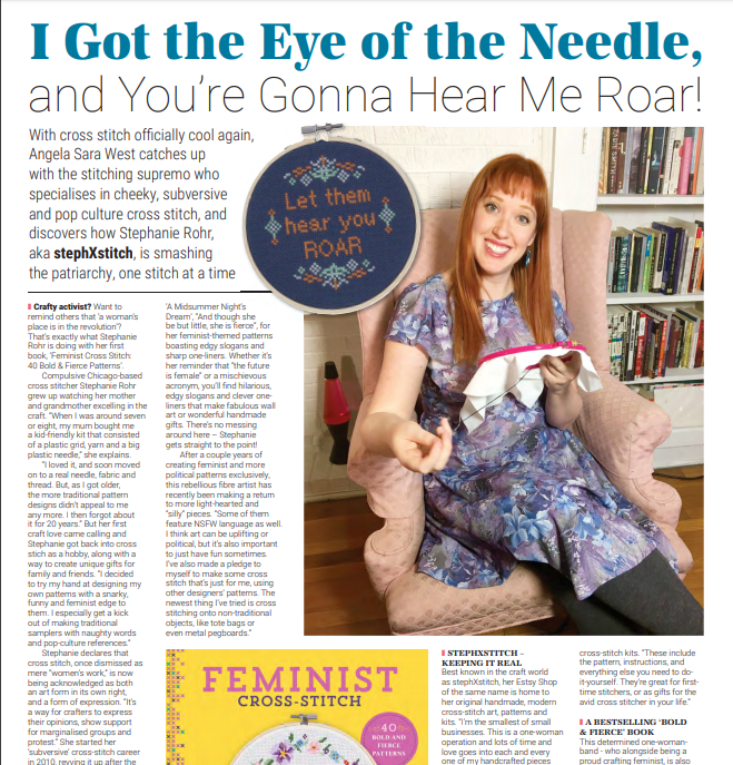 AngelaSaraWest's tweet photo. HEAR ME ROHR - XSTITCH IS COOL!🧵😱
I talk to stitching supremo Stephanie Rohr @StephXstitch re. her cheeky, subversive &amp; pop culture cross stitch featured on @KeyAndPeele @ComedyCentral &amp; bestselling book @LarkCrafts @GMC_D @GMCbooks
Read @CraftBiz p.20 : https://t.co/D9oasivDvM https://t.co/Vrpu9hahck