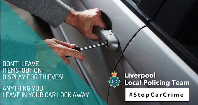MerPolTuebrook's tweet image. There has been an increase in theft from Motor Vehicle offences this week in the L12 and L14 areas of #WestDerby #KnottyAsh 

Please keep your vehicle secure and do not leave valuables in sight. #CommunityFirst