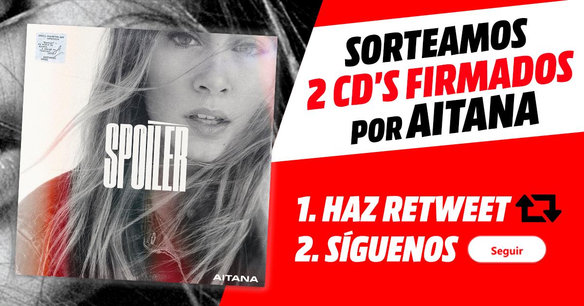 MediaMarkt_es's tweet photo. 🎧 ¡SORTEAMOS 2 CD’s #Spoiler de @Aitanax FIRMADOS! 😍

1⃣SÍGUENOS
2⃣Dale RETWEET

⏱️Tienes hasta el 10/06. #Sorteo #Aitana
BBLL⚙️ https://t.co/9rM61MaX7u
¿Quieres su álbum ya? aquí 👉https://t.co/04CRqgPv9G https://t.co/biOF9GTO7D