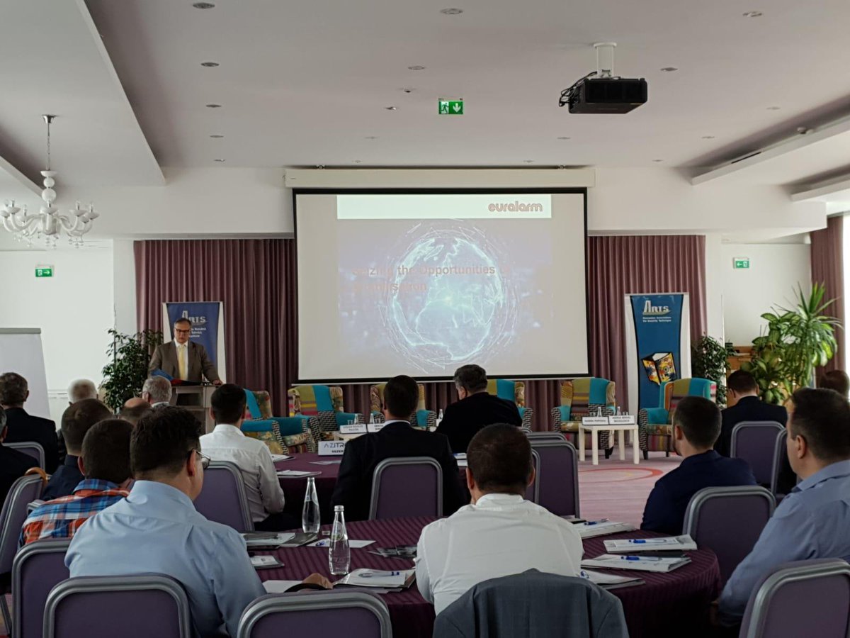 Euralarm's tweet photo. Seizing the opportunities of digitalisation is one of the challenges for the fire safety and security industry in the upcoming years. Jon Koenz presented the @Euralarm priorities and challenges in this field at the ARTS conference: https://t.co/Si8lCAxfXj https://t.co/Uihs52LOuK