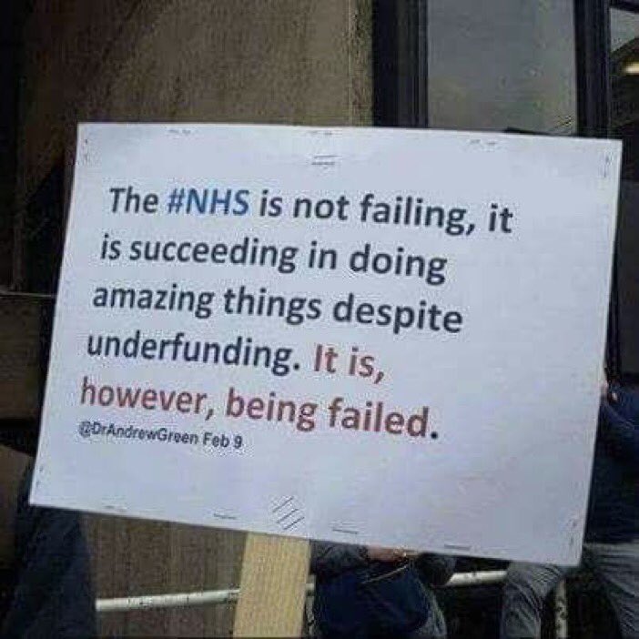 Please don’t fall for the words of those who seek to undermine the NHS in order to profit from it. The NHS is not failing, it is being failed. Please RT if you know there is a big difference.