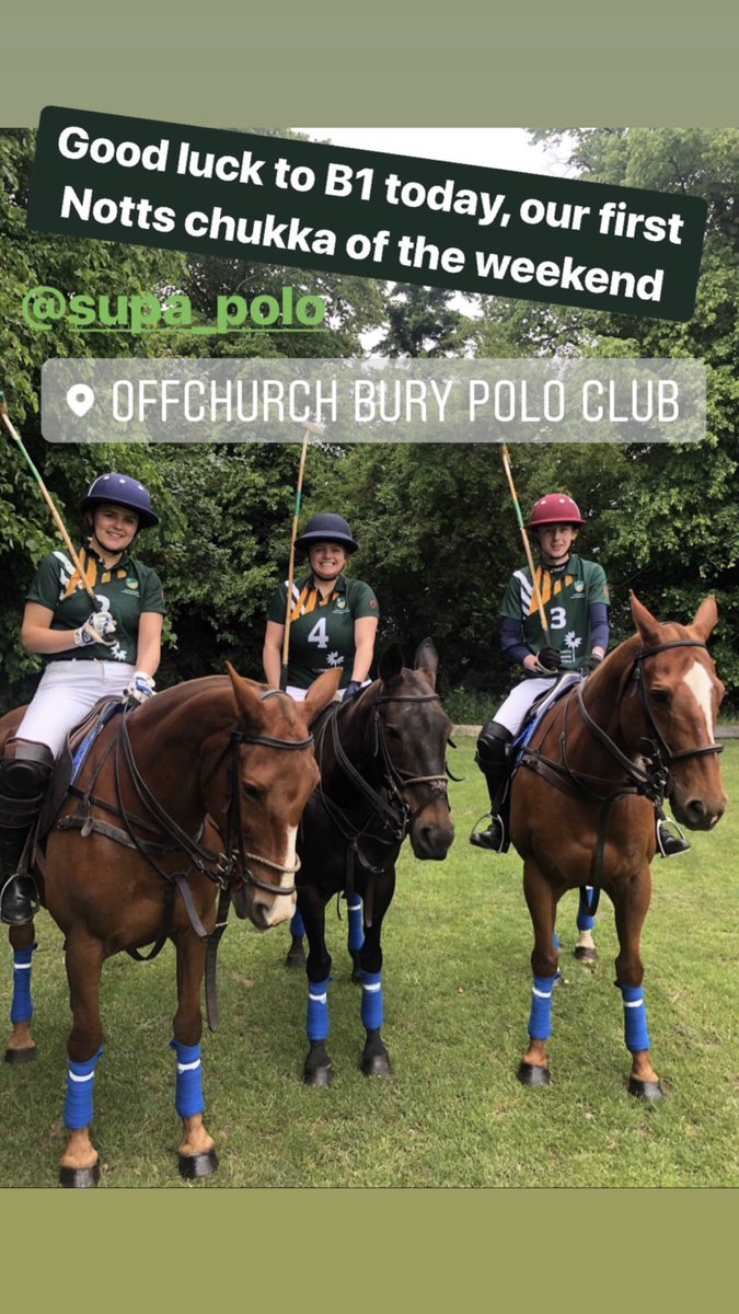 UoN Polo’s first chukka of the day today at the SUPA Summer Nationals. 
First up is B1. 
GOOD LUCK TO ALL TEAMS OVER THE WEEKEND! 💚💛💚💛💚💛
#bleedgreenandgold <a href="/UoNSport/">University of Nottingham Sport</a>
