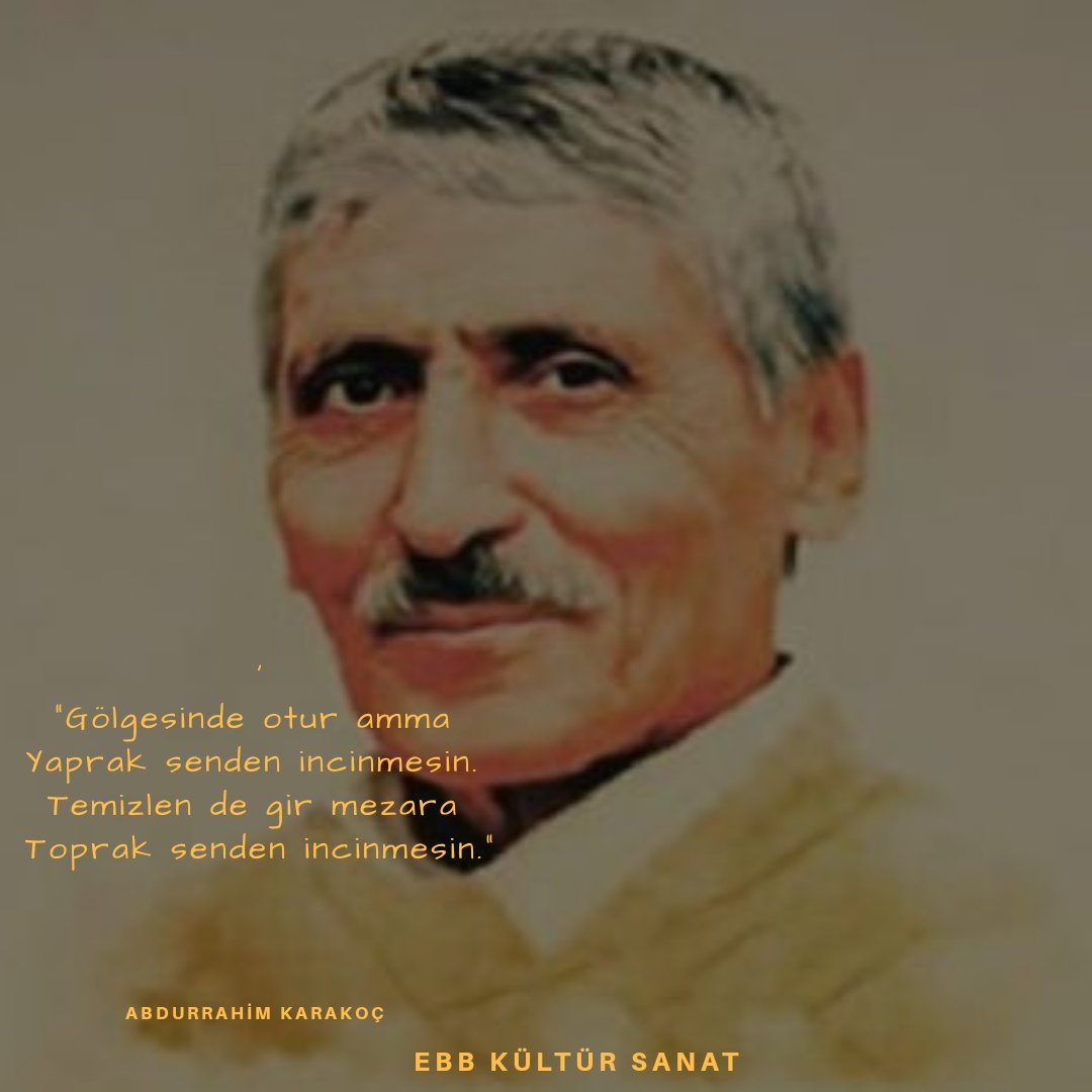 Ölümünün 7. sene-i devriyesinde, büyük şair, mütefekkir ve halk adamı #AbdurrahimKarakoç’u rahmet ve minnetle anıyoruz...

#kültürsanaterzurum