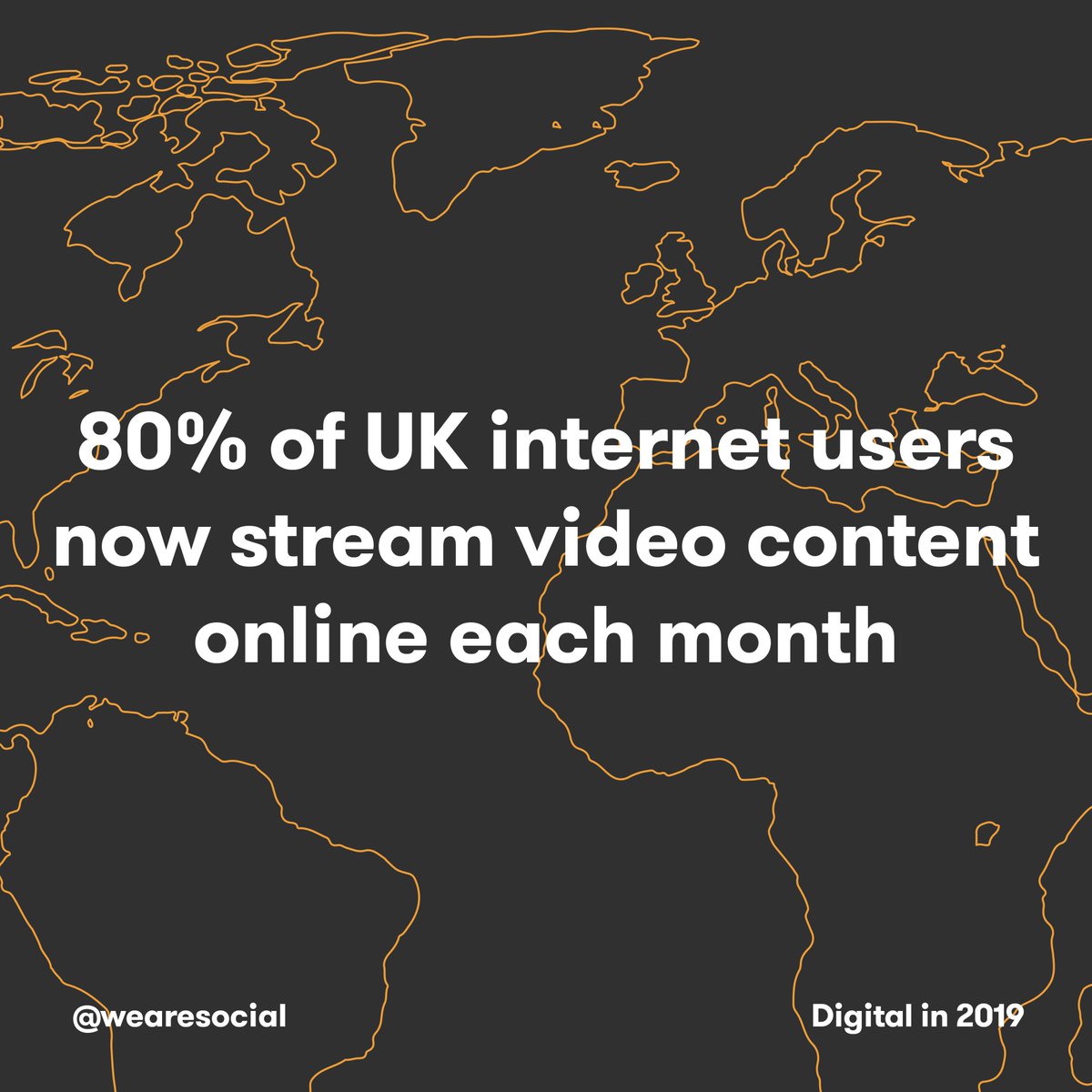 wearesocial's tweet photo. When it comes to streaming habits, it seems that Brits love a bit of online video (+/- cats).

Viewing TV content follows at 60 per cent, then watching other people play games (14 per cent) and playing games online (13 per cent). #DigitalIn2019 https://t.co/LsQn7UVhru https://t.co/InzjCg8h5I