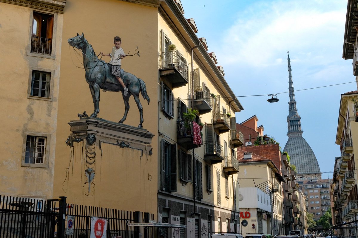 Ernest Zacharevic New Wall in Turin, Italy #streetart streetartnews.net/2019/06/ernest…