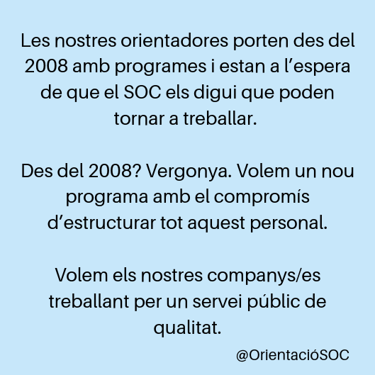 OrientacioSOC's tweet photo. I a l’agost marxen els de Renda Garantida... 
@ChakirelHomrani @govern @aferssocialscat @QuimTorraiPla @JuntsXCat @Esquerra_ERC com ho fem? 

#Orientació @ocupaciocat https://t.co/fd5n0ca8O8