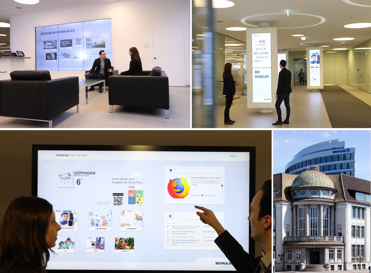 Mit einem Neubau am Firmensitz Göppingen bündelt die Schuler AG bislang verstreute Arbeitsplätze zu einem Ideen- und Technologiezentrum des Unternehmens. Die Nutzung digitaler Kommunikationskanäle ist ein wichtiger Bestandteil der Kommunikationsstrategie. bit.ly/2Z9uuCH