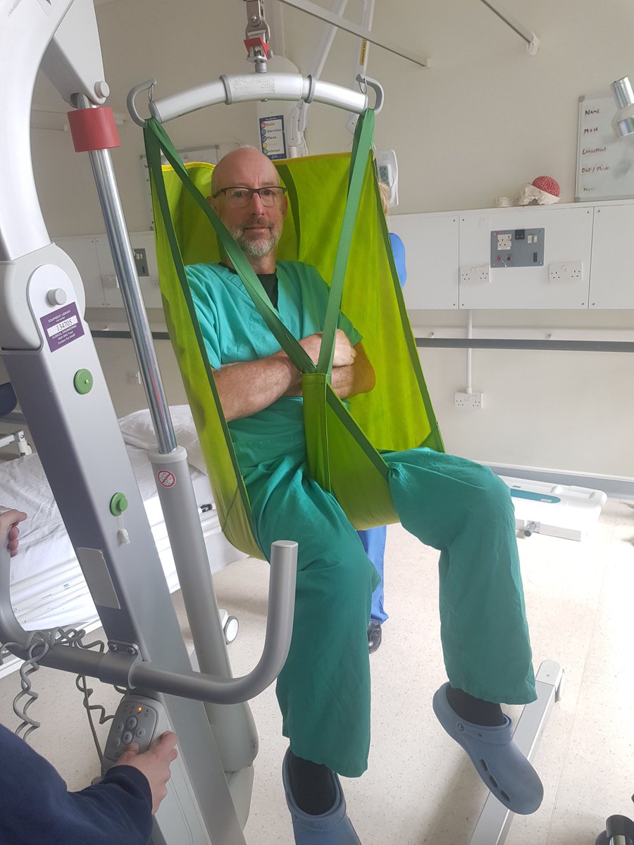 Kimberl20005534's tweet photo. Manual handling training day. Incorporating safe practice with all members of the team. How impressed does Dr Levitt look 😂 @deb_brown1 @NUHCriticalCare @CritCareMatron @CS_NUH https://t.co/4E92mscZh1
