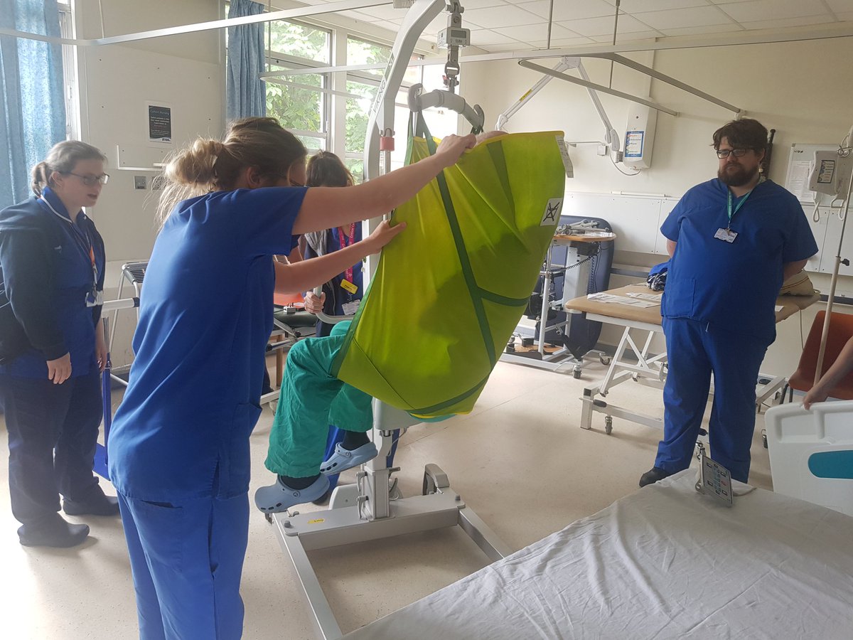 Kimberl20005534's tweet photo. Manual handling training day. Incorporating safe practice with all members of the team. How impressed does Dr Levitt look 😂 @deb_brown1 @NUHCriticalCare @CritCareMatron @CS_NUH https://t.co/4E92mscZh1