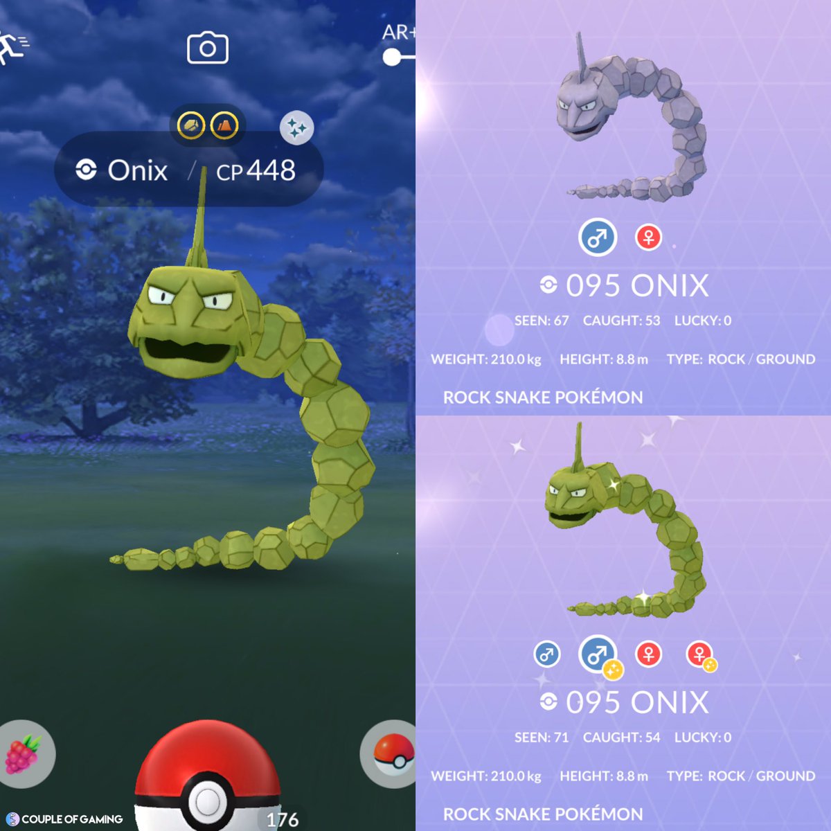 I caught a shiny Onix #pokemongo #pokemon #shinyonix #foryoupage #fyp