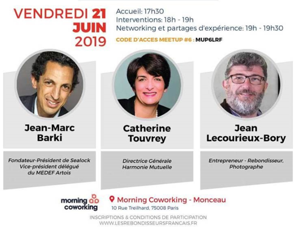 hmutuelle's tweet photo. #Entrepreneurs : Le MeetUp Parisien des @RebondisseursFR, c’est le 21/06 à 17h30 au @morningcowork ! En présence de @JeanMarcBarki, Jean Lecourieux-Bory et de @C_Touvrey – ​DG HMutuelle. 3 intervenants, 3 regards sur le rebond. Inscrivez-vous ! #meetup6 ↪ https://t.co/lHOABz7O2R https://t.co/vwDA4WgIVi