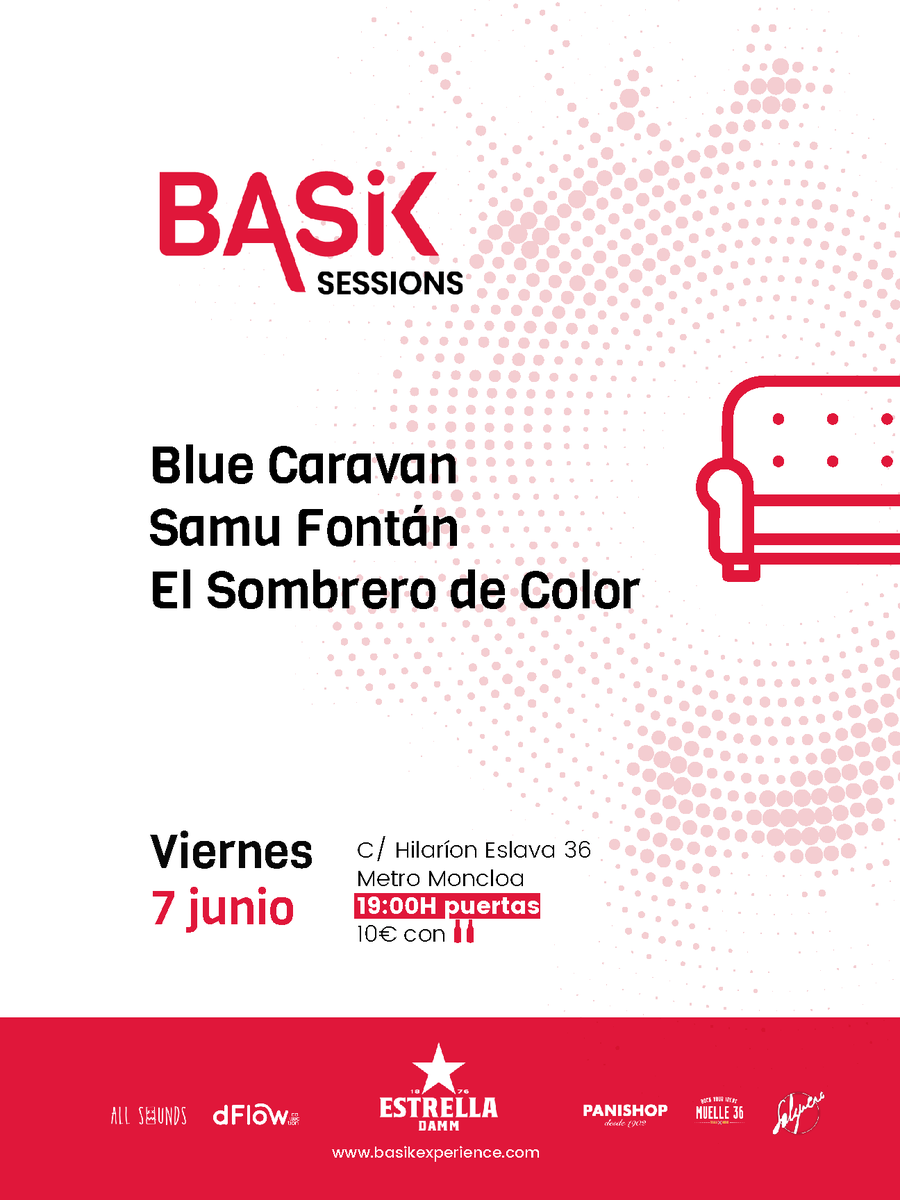 MadridAndMusic's tweet photo. #Hoy nueva cita de las @BasikSessions con los directos de @BlueCaravan_ , @SamuFontan y @sombrerodecolor desde las 19:00 en el #Muelle36 . Entradas en @Mutick_es https://t.co/NBY73JbHGL https://t.co/r9WDWNz2Kk