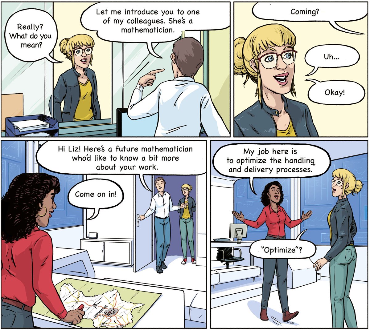 uni_lu's tweet photo. @FnrLux @LIH_Luxembourg 💡 #Mathematics in the post office - solving problems every day.
➡️ https://t.co/SxZObozPyz ⬅️
ℹ️ Learn more in today's #comic made by doctoral candidates of the #uni_lu Doctoral School in Science and Engineering (DSSE).
Supported by @FnrLux
#ComicFriday #PhD #DESCOM https://t.co/deFDMNHTW1
