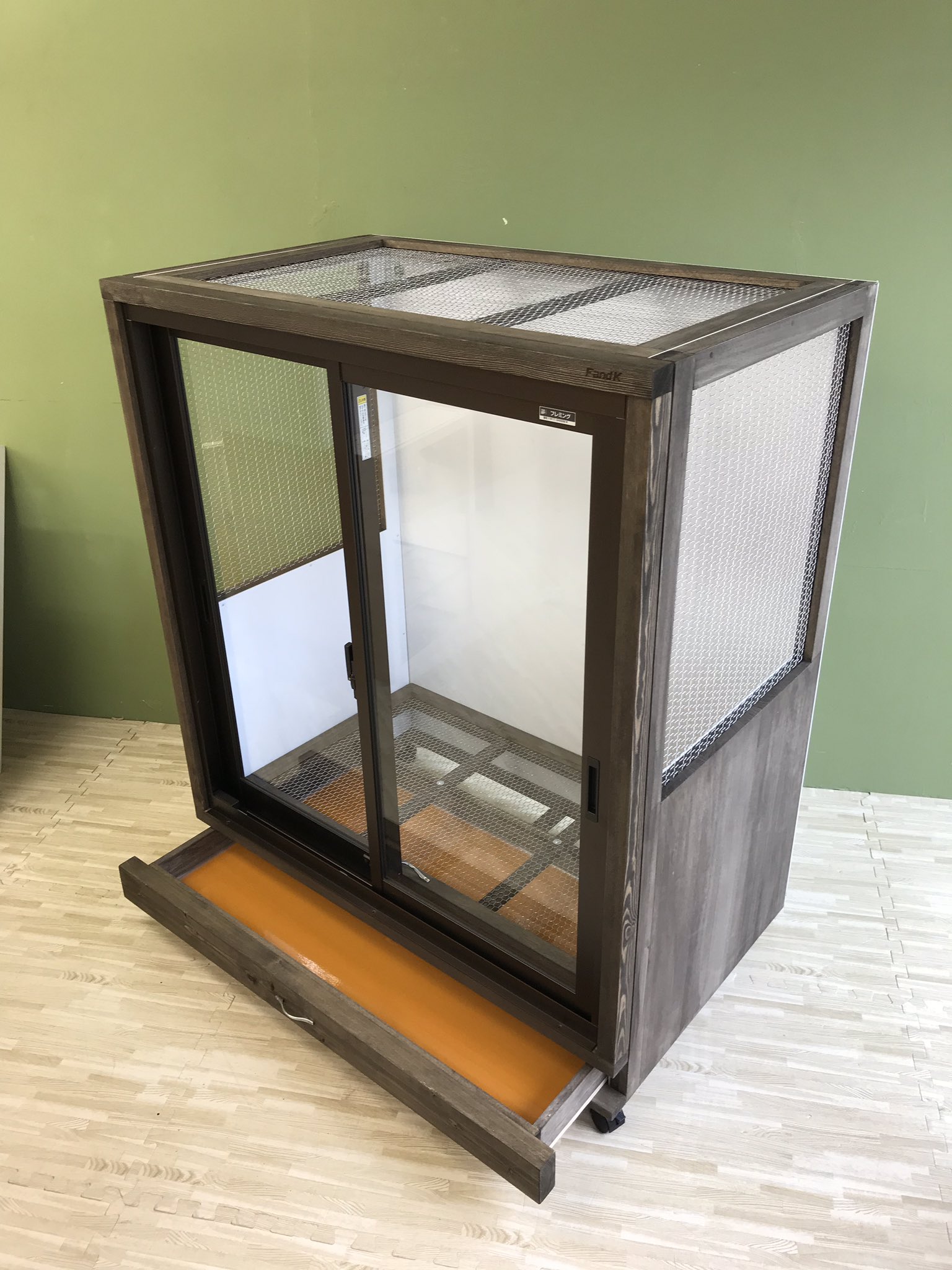 爬虫類ケージ 110×45×45㎝ 強化ガラス 金網②　モニター ゲージ 爬虫類ケージ 110×45×45㎝ 強化ガラス 金網②モニター ゲージ