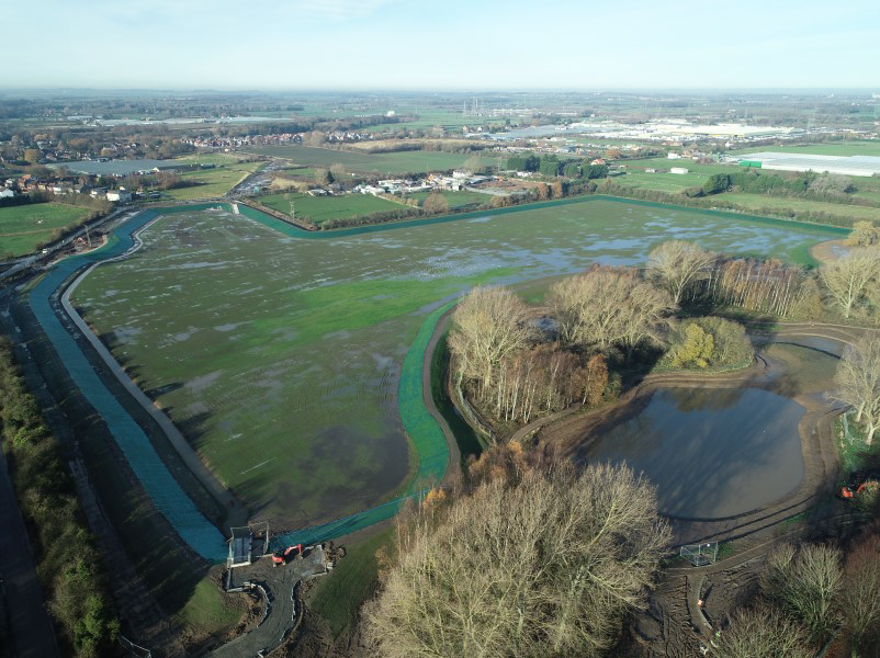 ERfloodrisk's tweet photo. @businessday2019 @bridspa The Β£22m Cottingham and Orchard Park Flood Alleviation Scheme #COPFAS is currently under construction and will reduce surface water flood risk to 4000 homes and 300 commercial properties. Photo shows Orchard Park Lagoon, one of a series of new storage reservoirs.π§οΈ (2/6) https://t.co/RGBwQKOA6m