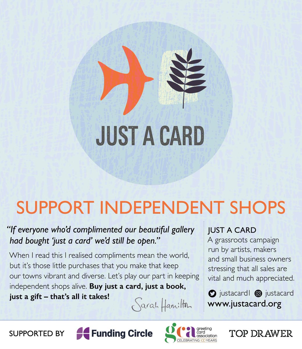 "If everyone who'd complimented our beautiful gallery had bought 'just a card' we'd still be open." Our friends at <a href="/Justacard1/">JUST A CARD</a> want to put small businesses on the map and that's something Funding Circle can get behind! We teamed up on something BIG..stay tuned😉 #justsupportsmall