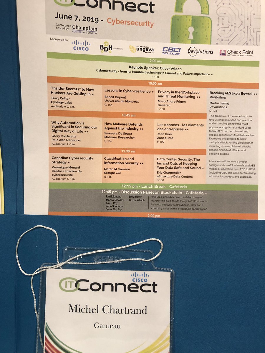 Michel Chartrand (@mchartrandeao) on Twitter photo Une belle journée boni à la conférence <a href="/ITConnect/">IT Connect</a> où la #Cybersécurité est le thème dominant! Merci à <a href="/CiscoCanada/">Cisco Canada 🇨🇦</a> d’offrir cette conférence avec la conférence des instructeurs <a href="/netacadcanada/">Cisco NetAcad Canada</a> Une belle journée boni à la conférence <a href="/ITConnect/">IT Connect</a> où la #Cybersécurité est le thème dominant! Merci à <a href="/CiscoCanada/">Cisco Canada 🇨🇦</a> d’offrir cette conférence avec la conférence des instructeurs <a href="/netacadcanada/">Cisco NetAcad Canada</a>