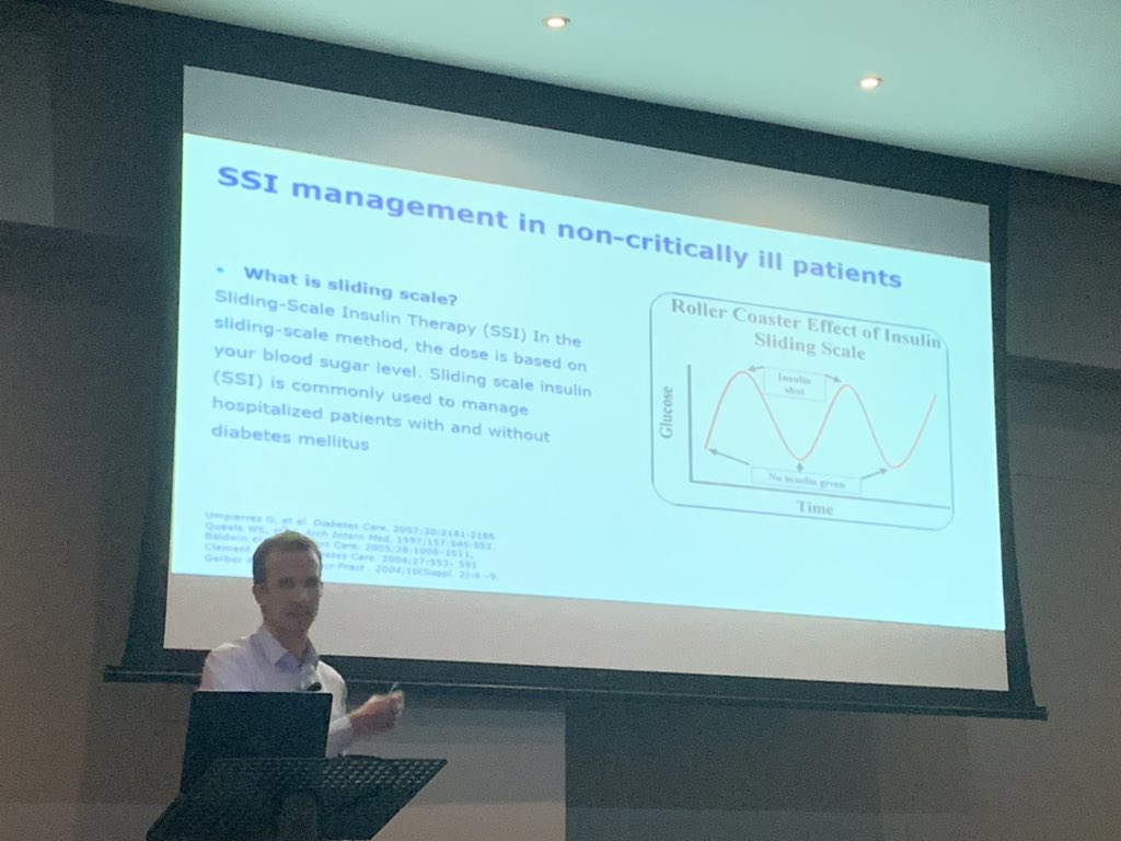 NSchellack's tweet photo. Do not be reactive in the management of #diabetes - time for the sliding scale to go? Dr Elmo Pretorius suggests the use of bolus dosing with a sliding scale #Sasocp2019 https://t.co/Ov27zcJnBz