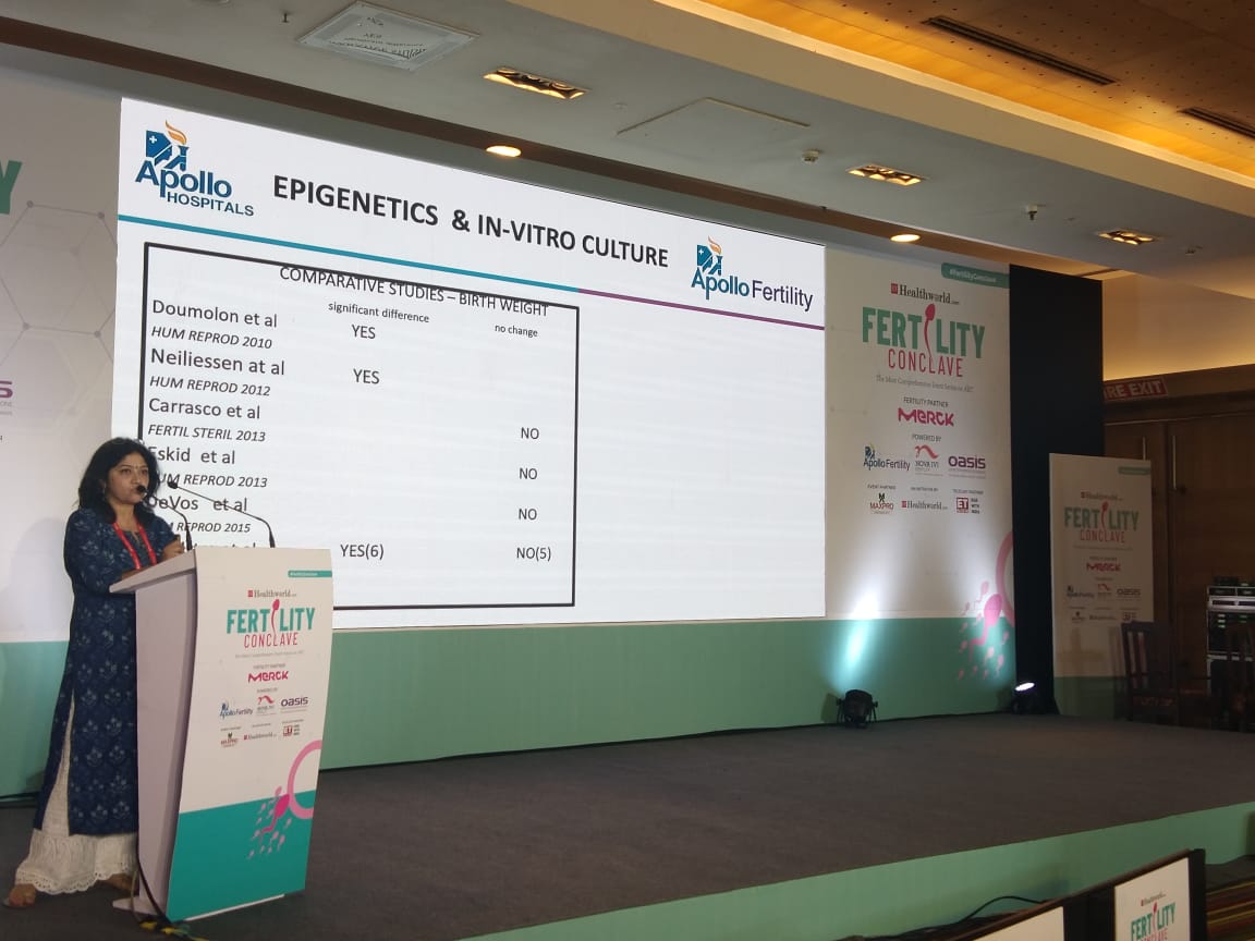 ETHealthWorld's tweet photo. Dr Arati Rama Rao, Infertility Specialist, @ApolloFertility explains the deep connection of Epigenetics and ART, at #FertilityConclave #BengaluruEdition https://t.co/Yh9SYP9jKS