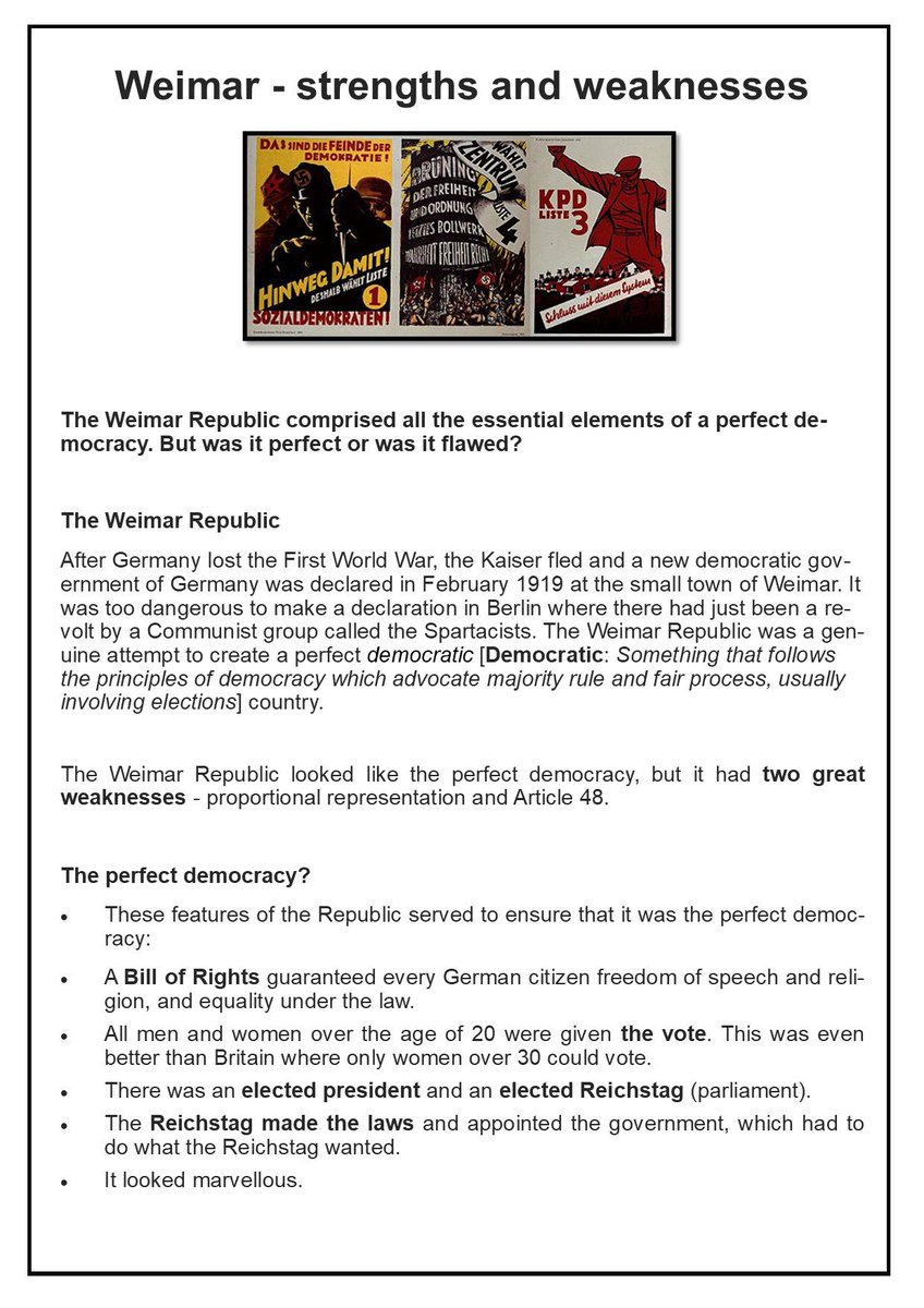 worcesterjonny's tweet photo. Strengths and weaknesses of the Weimar Republic #GermanyRevision https://t.co/SpfoRZCi5X