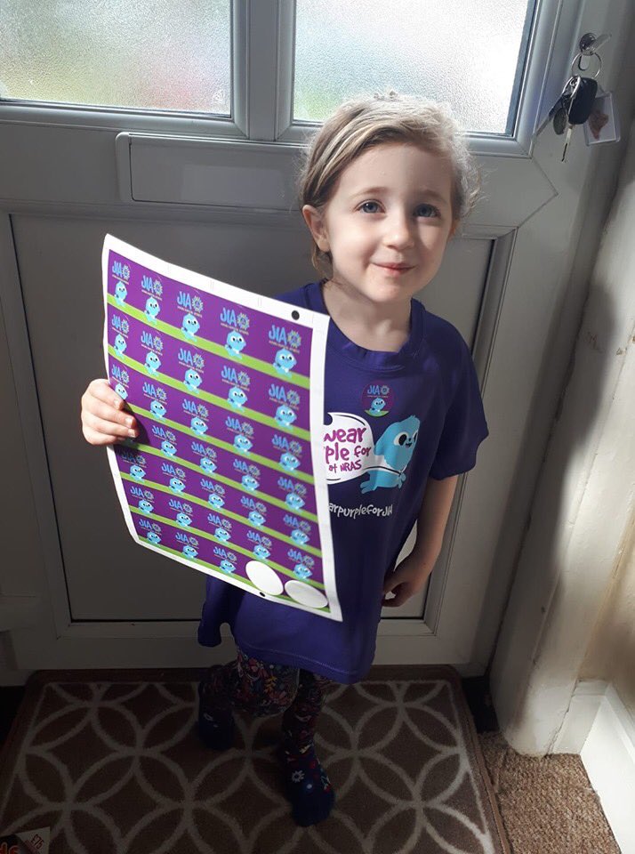 Saskia proudly showing off her JIA t shirt 🌹❤️#wearpurpleforJIA #JIAwarrior #juvenileidiopathicarthritis