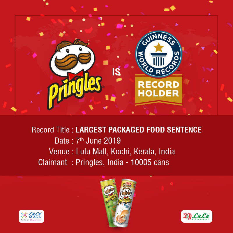 bhogleharsha's tweet photo. Well done. @pringlesindia for creating a Guinness World Records structure with 10,005 Pringles Cans - All the fans saying #GetItBackIndia - take a look at this! Nice! @GWS https://t.co/2qynX9ZAcE