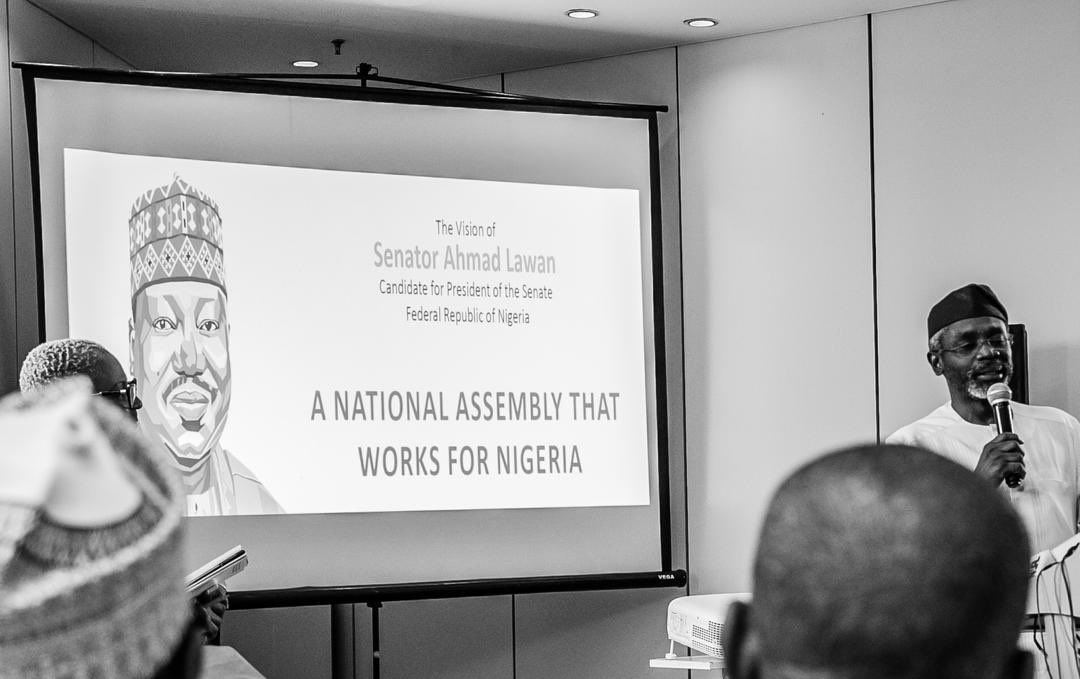 Opetuyii's tweet image. Hon. @femigbaja attended the official unveiling of “A National Assembly That Works For Nigerians,” the vision statement of Senator Ahmad Lawan for the 9th @NGRSenate @HiltonAbuja. 
June 7th, 2019. 
📸: @Ayoxtreme