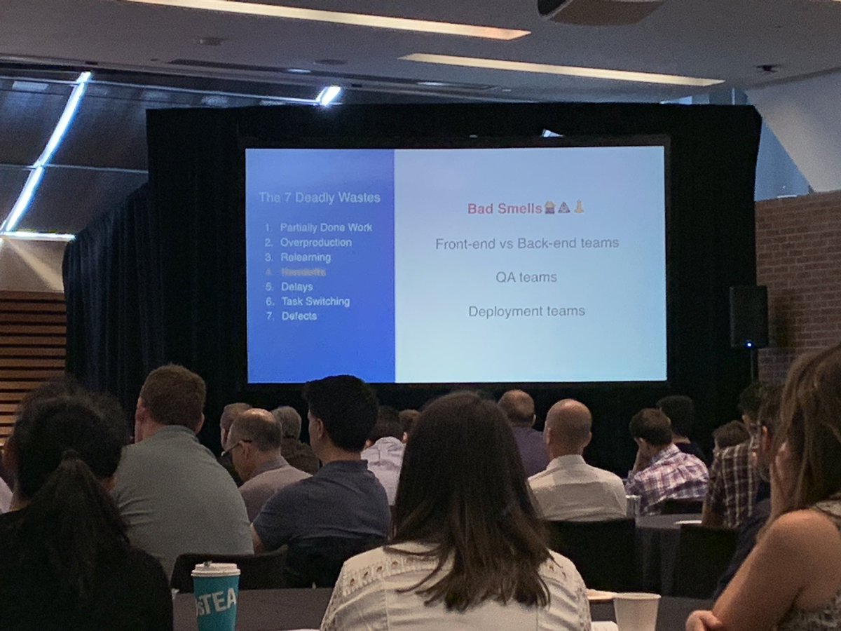 tvongaza's tweet photo. Reducing waste in agile, touching on bad smells such as handoffs to QA teams. π― π. @karneyli #cdntechatscale https://t.co/5oeafwyyfL