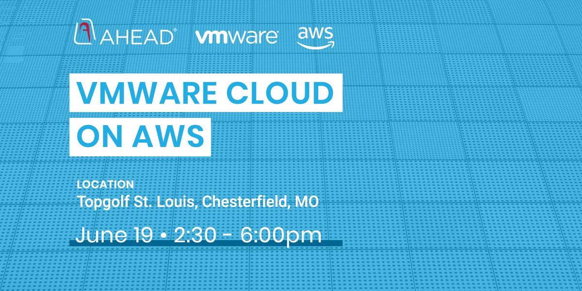 Ahead's tweet photo. STL: Tee off your cloud migration with AHEAD and @VMware at @Topgolf on June 19th. We'll be talking all things VMC on AWS. Register here: https://t.co/0Wb5yOaTDO https://t.co/09tIsKu4jE
