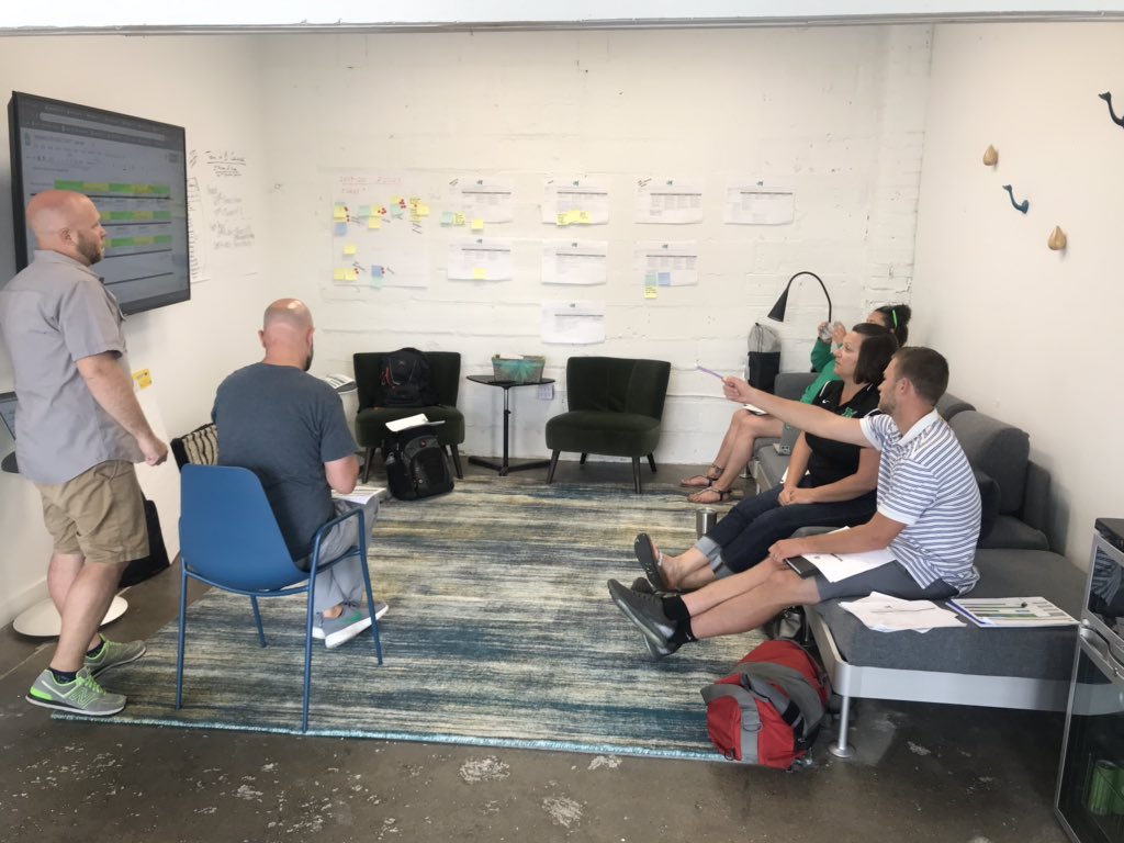 High school team working on OKR’s and enjoying the environment at ORCA! #masonmoment