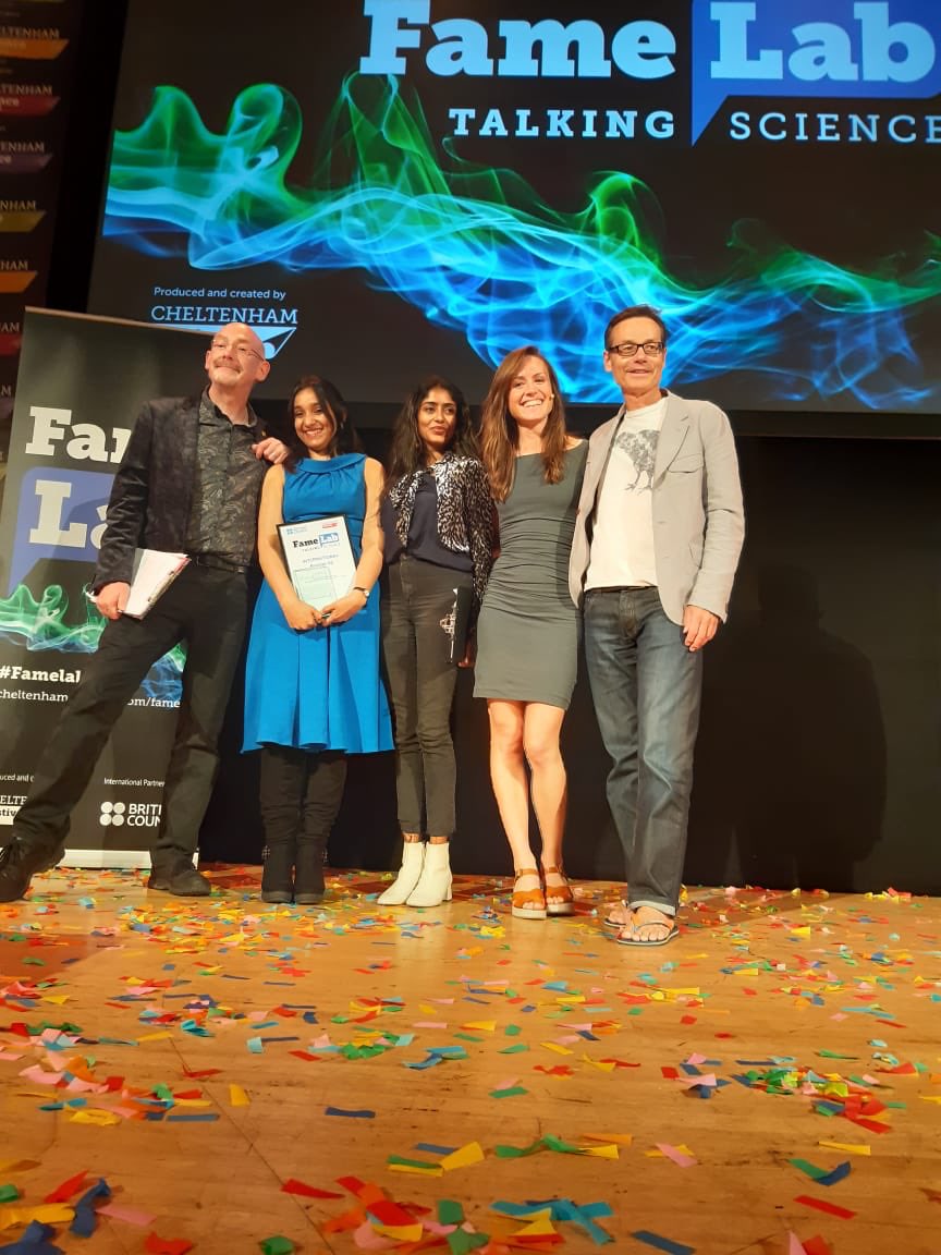 nl_British's tweet photo. #famelabnl finalist Athira Menon from @UvA_Amsterdam was Runner Up at the #FameLab2019 international final @CheltSciFest yesterday evening. What a great achievement! Very well done, Athira! https://t.co/hamfXUkXMD