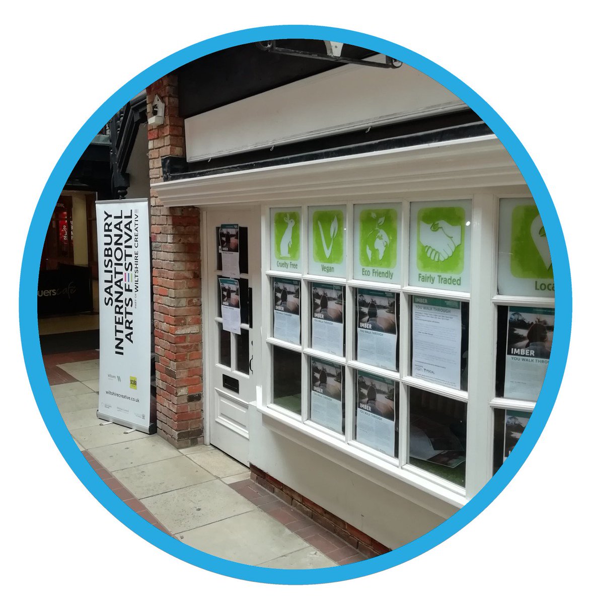WhereFirst's tweet photo. Having pop up exhibitions hosted in empty shops is a great idea. Wiltshire Creative has commissioned a new "audio-visual experience" that opens up the forgotten community of the now ghost village of #Imber. It runs until tomorrow in the Cross Keys shopping centre. #Salisbury https://t.co/xFiRkx4vVu