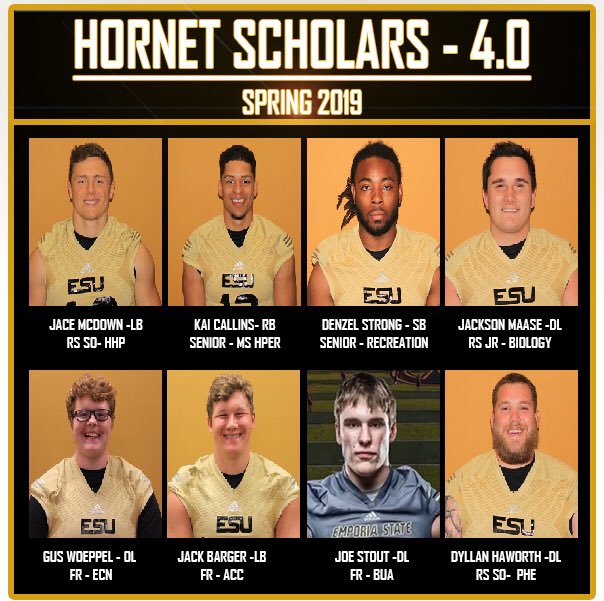 CoachMLoPo's tweet photo. Big time semesters by the entire @ESUSports football team for their grades from Spring 2019, but these dudes took it to another level! #BeTheStandard https://t.co/vh9RFwz6sB