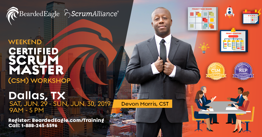 BeardedEagleFam's tweet photo. Become a Certified #ScrumMaster on June 29-30, 2019 in #Dallas. Join the #Weekend #CSM Workshop! Register: https://t.co/XvsNGhJTh1

#Scrum #Management #Consulting #Training #ScrumAlliance #PMI #DevonMorris #LizzyMorris #CertifiedScrumMaster #CST #Texas #DFW #DTX #dallasevents https://t.co/TkouvihCoD