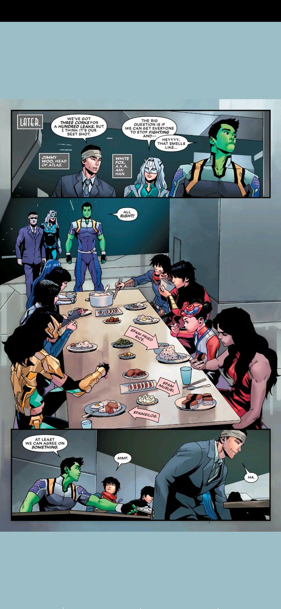 bluetigon06's tweet photo. Thank you so much @gregpak @Marvel And the rest of the team for featuring more Filipino culture in the 3rd issue. ๐๐ #RedFeather #TriumphDivision #Lolo #Spamsilog Can't wait to read the solo series of the New Agents of Atlas! Thank you so much guys! ๐๐ https://t.co/84m3HgFVri