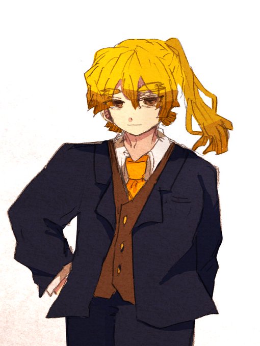 志木太郎さんがTwitterに投稿した我妻善逸(鬼滅の刃)のイラスト。