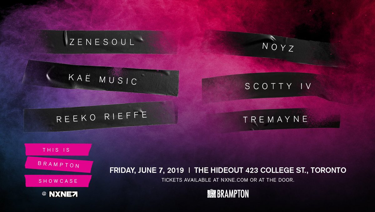 Excited to emcee the <a href="/nxne/">NXNE</a> #ThisisBrampton showcase tonight at <a href="/hideouttoronto/">The Hideout Toronto</a>. See the homies @noyzhiphop @tremaynemusic <a href="/Scotty4eyes/">Scotty IV</a> @reekorieffe <a href="/zenesoul/">ZENE</a> &amp; <a href="/_kaemusic/">KaëMusic</a>. HUGE for the Flower City. Plus we’ll be showing the Raps game too bit.ly/2WpleZe @CultureBrampton