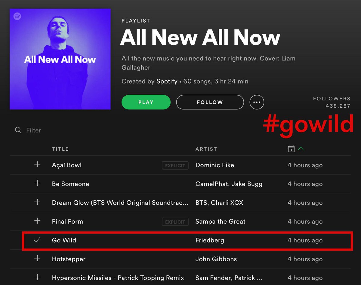 LGMRecordsUK's tweet photo. Newest release from @friedbergmusic 'Go Wild' has been added to @spotify's playlist All New All Now! Check it out here: https://t.co/x1z8JqttmL #gowild #gowildchallenge https://t.co/j39AE2DomG