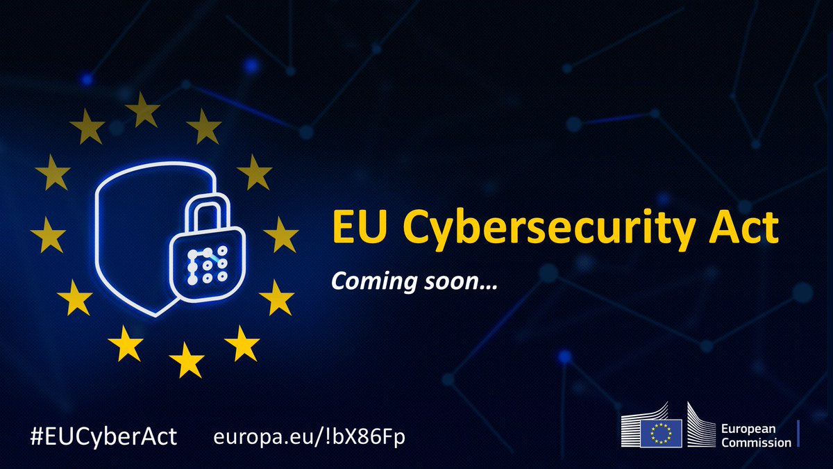 Cybersec_EU's tweet photo. Building strong #cybersecurity in the European Union. The 🇪🇺 Cybersecurity Act was just published on the #EU's official journal https://t.co/LDJV6VZ7Mx   

👉 It enters into force end of June. Stay tuned for more information!   

#EUCyberAct #ENISA #certification https://t.co/4V5TLXMYew