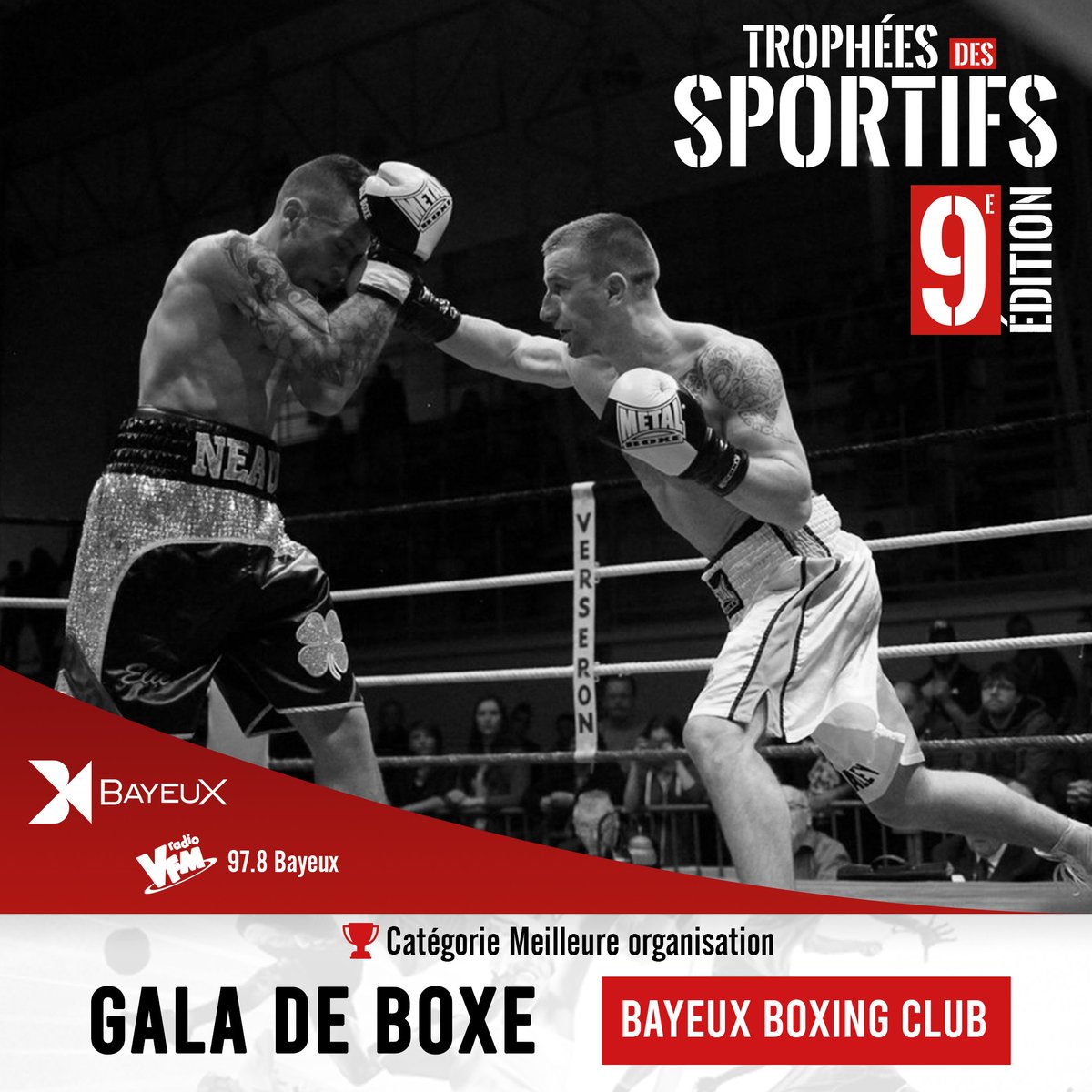 BayeuxOfficiel's tweet photo. 🏆 J-3 avant la soirée des #TrophéesDesSportifs à #Bayeux ! Dans la catégorie Meilleure organisation, les nommés sont...

👉 Téléthon - @CSBayeuxBasket
👉 Gala de Boxe - Boxing Club Bayeusain
👉 Open International de Bayeux - Kyokushinkai Kan

#sport @laradiodupays https://t.co/dOuc6NXm9X