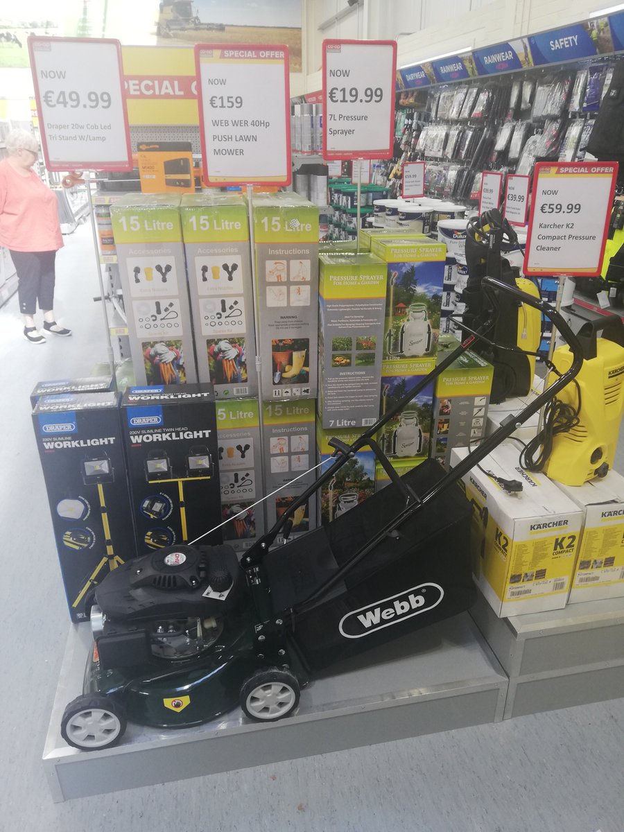 CoOpSuperstores's tweet photo. Our New Look #Mogeely Store is NOW OPEN to Public & Trade Monday - Saturday and we’ve got some fantastic opening specials this weekend;
➡️Dulux Weathershield White 10L + 1 Litre Extra Free ONLY €39.99
➡️Webb 40HP Push Lawnmower ONLY €159
➡️Filled Hanging Baskets ONLY €9.99 https://t.co/uafG3Asf3Z